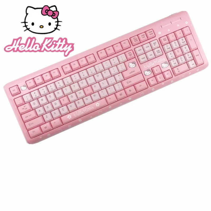 Бесшумная розовая клавиатура hello kitty hello KT cat Беспроводная клавиатура для девочек ультра-тонкая компьютерная беспроводная клавиатура для настольных девочек