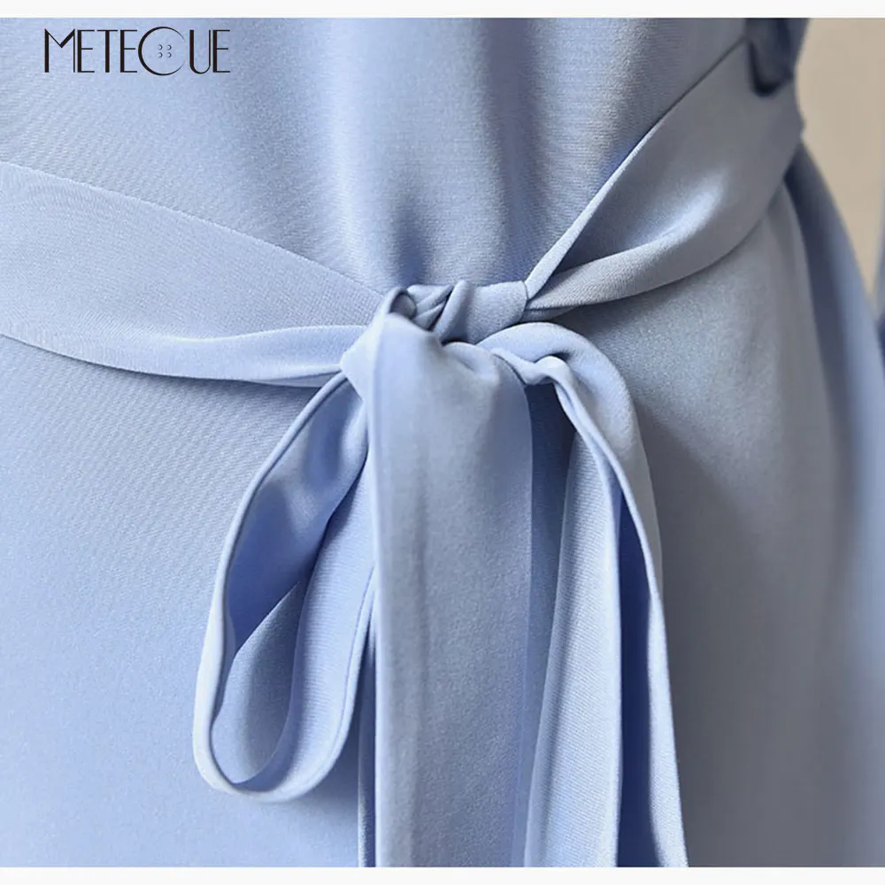 Офисная Леди Slash шеи миди платье с поясом 2019 весна лето мода седьмой рукав Миди