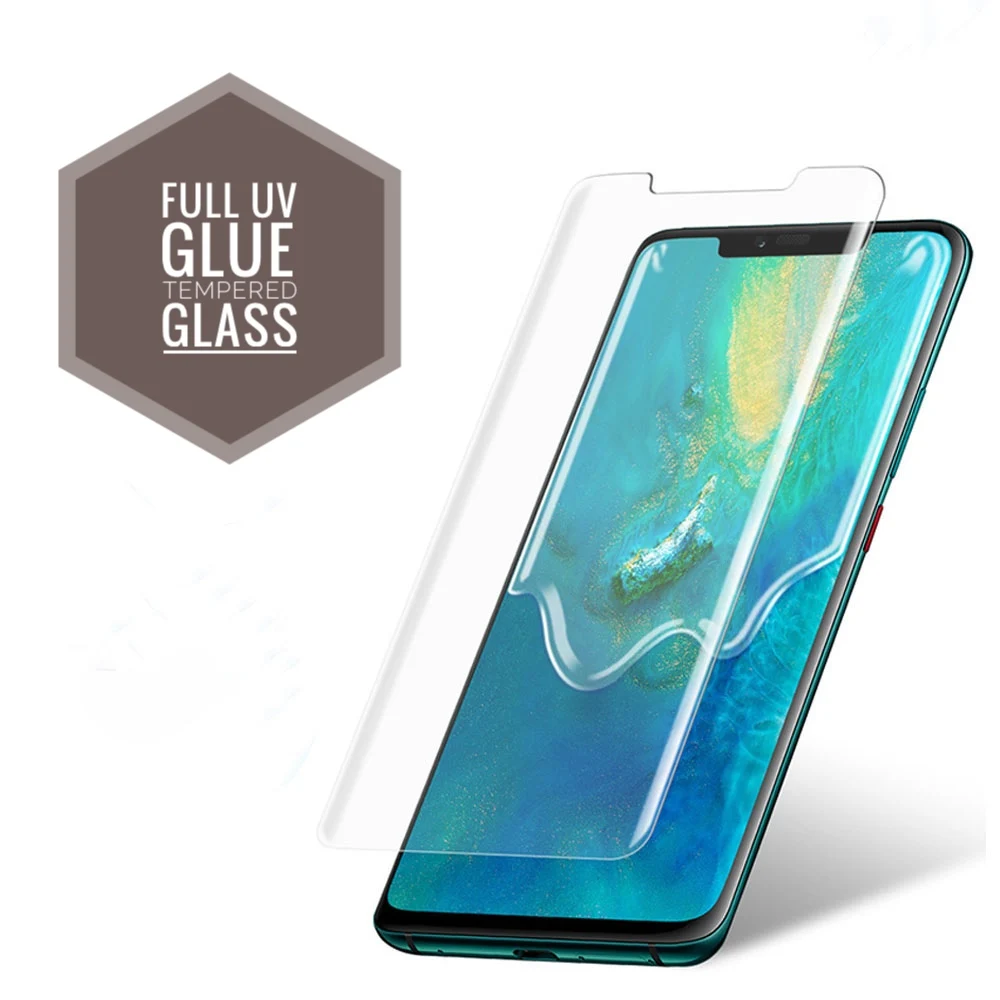 Полная проклейка для экрана из жидкого стекла Huawei Mate 20 Pro 3D изогнутая Защитная