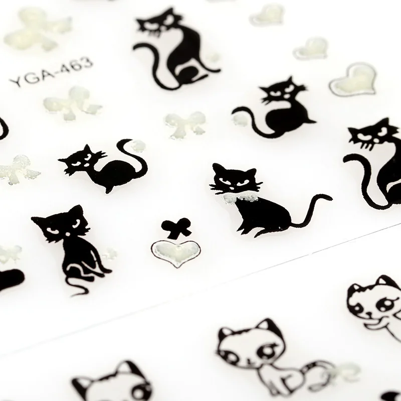 12 листов красота персидская кошка дизайн Фольга переводные наклейки для дизайна