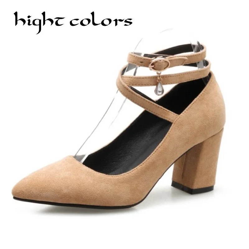 Элегантные женские туфли-лодочки на высоком квадратном каблуке с острым носком