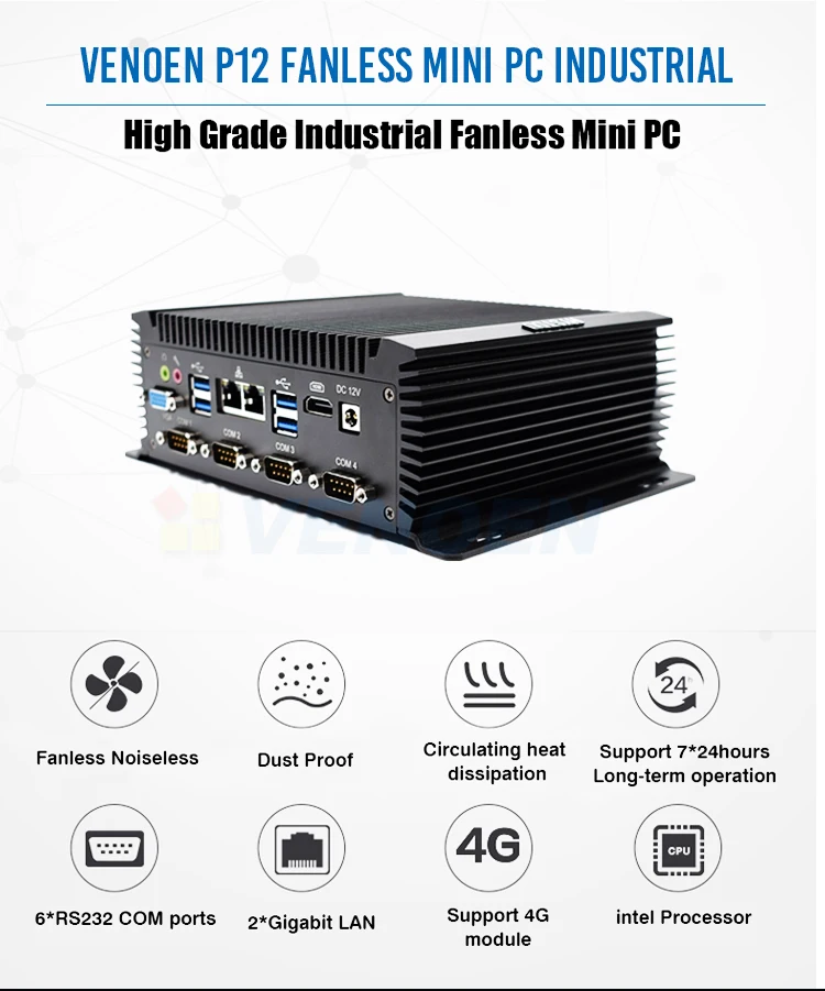 Фабрика i5 4200u i7 4500u безвентиляторный мини-ПК 6 rs232 422 485 8 USB VGA HDMI