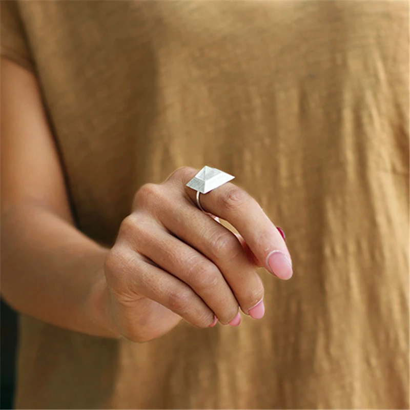 Lotus Fun реальные стерлингового серебра 925 натуральный кристалл творческий ручной