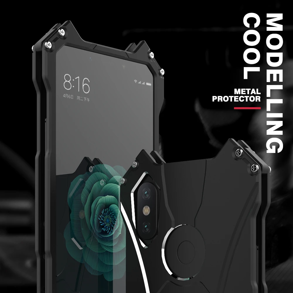 

2018 HOT Luxury Kickstand Shockproof Case For Xiaomi A2 6X Aluminum Bumper Skin Armor Metal Back Cover
