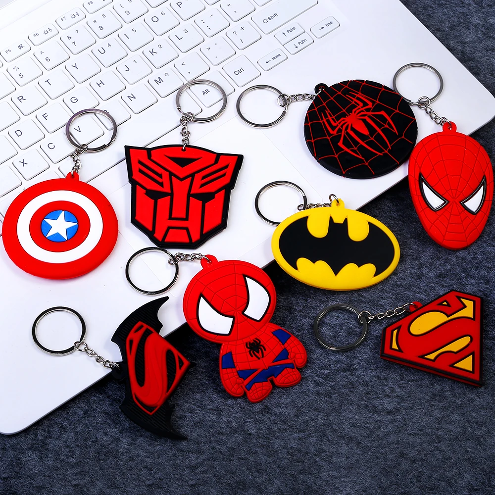 Marve комиксы Super Hero брелок удивительные Человек паук Бэтмен Мстители Косплэй Jewelry