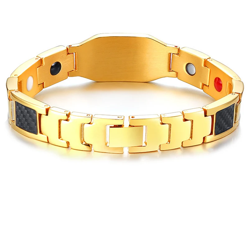 Мужской титановый магнитный браслет для здоровья с логотипом масонской и