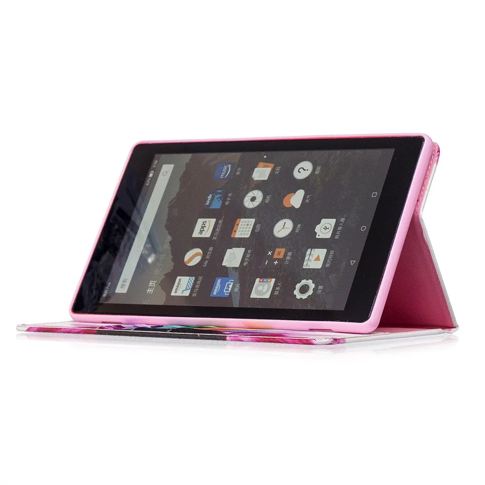 Модный защитный чехол с принтом для Amazon Kindle Fire HD 8 Смарт Флип складной кожаный чехол для планшета# ZS
