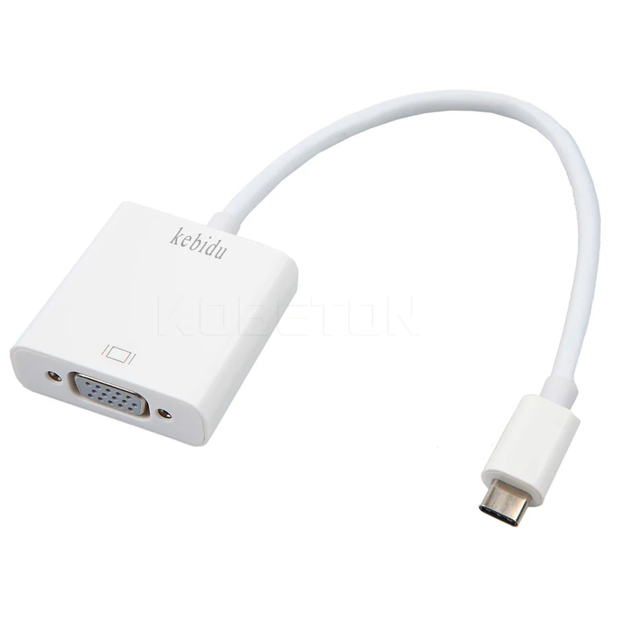 Кабель переходник Kebidu Type C VGA USB 3 1 Папа мама 12 дюймов|Кабели VGA| |