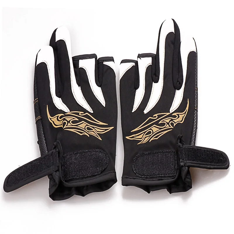 Одна пара рыболовных перчаток Нескользящие с 3 пальцами удобные перчатки для