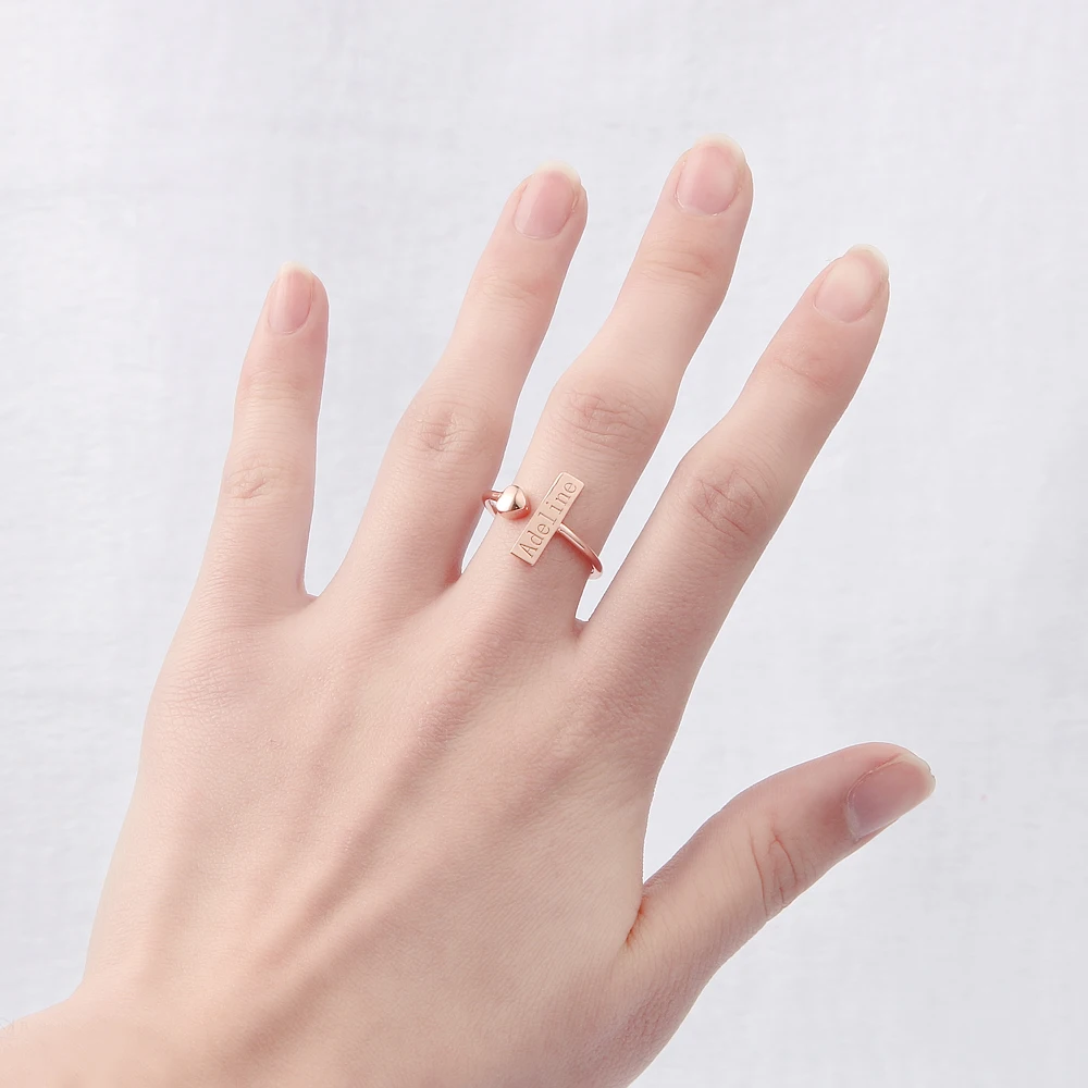 DUOYING бесконечность металлическое кольцо в виде Розы регулируемое на заказ