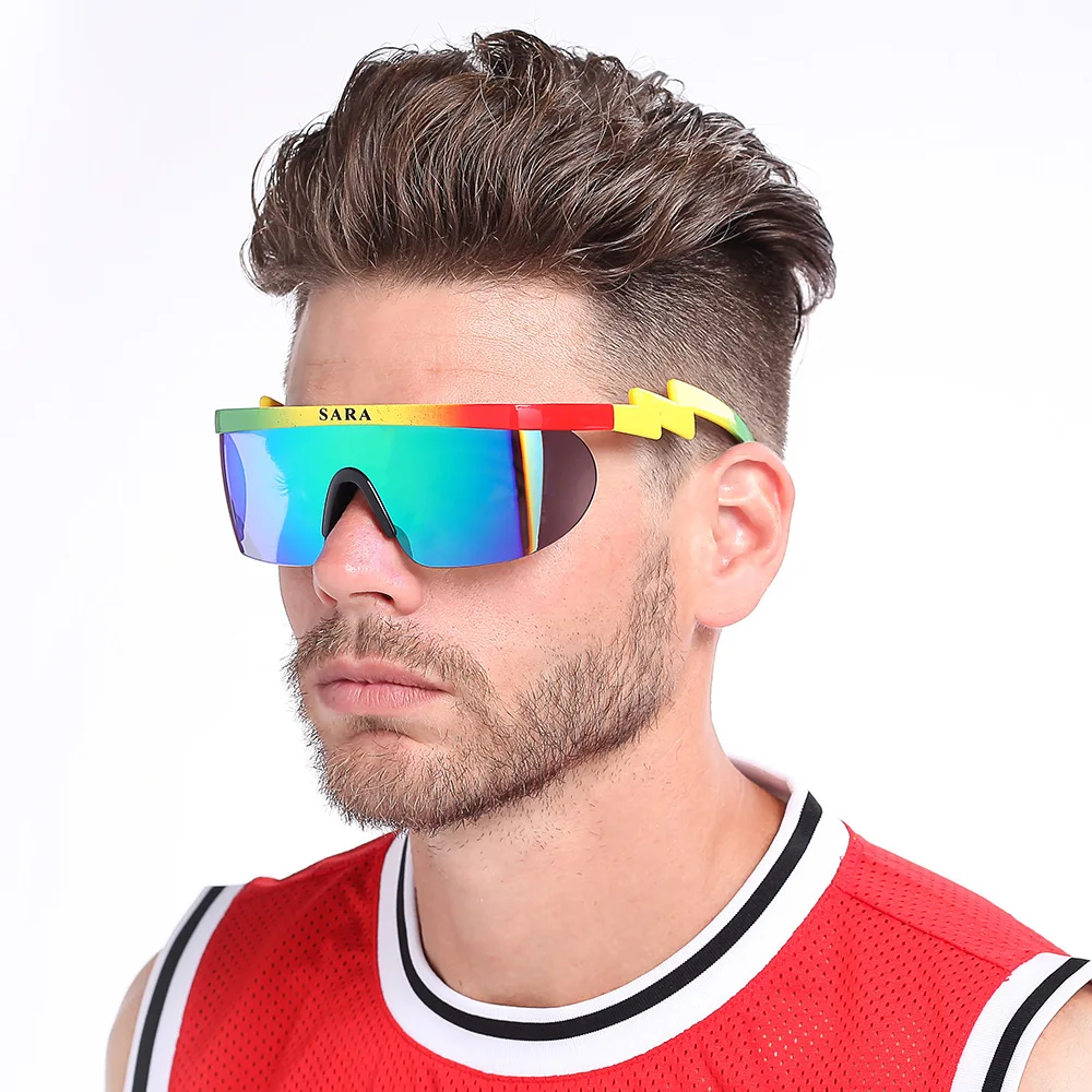 Фото Солнцезащитные очки Мужские оверсайз винтажные зеркальные солнечные с