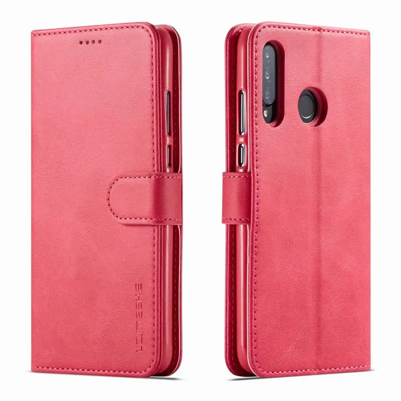 Red Case Чехол-Кошелек для huawei P30 Pro, чехол, huawei P30 Lite, кожаный флип, роскошный винтажный кошелек, чехол-книжка, полный Чехол, P30Lite P30Pro Etui - Цвет: Red Case
