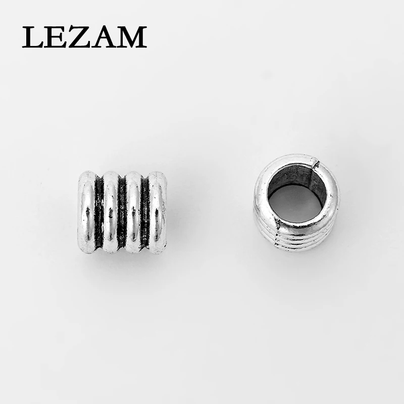 

10pcs Antique Charms Engraved Groove Round Slider Beads Spacer Jewelry Accessories For Jewelry Making Findings Material
