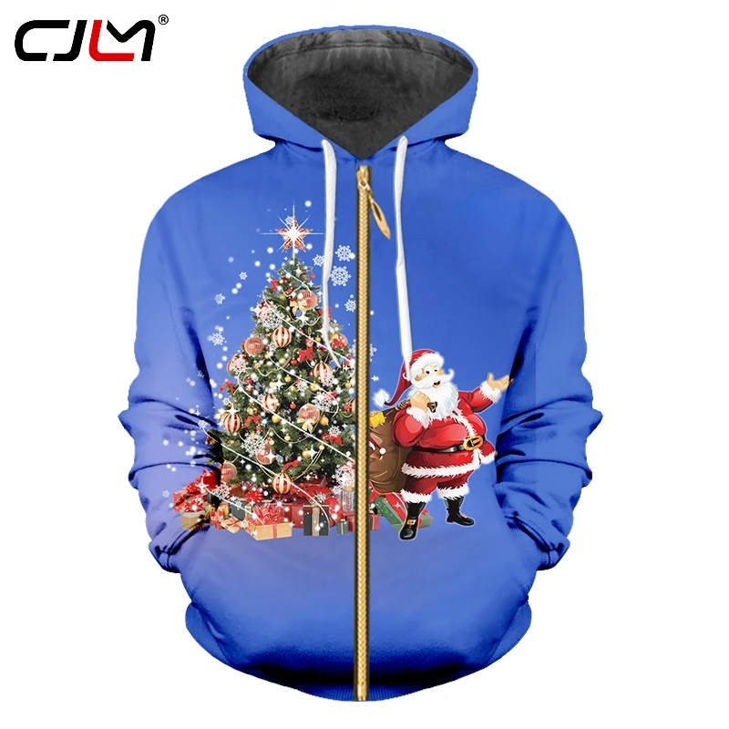 CJLM новый список мужская одежда с 3D принтом Рождественская елка и Санта Клаус