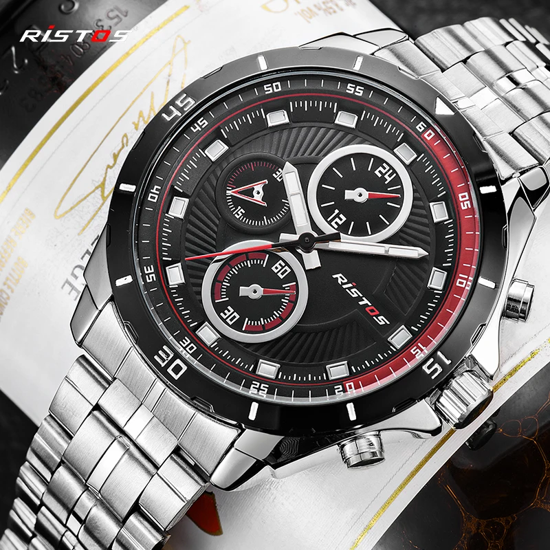 2018 бренд RISTOS Reloj Masculino полностью из нержавеющей стали часы для экстремального