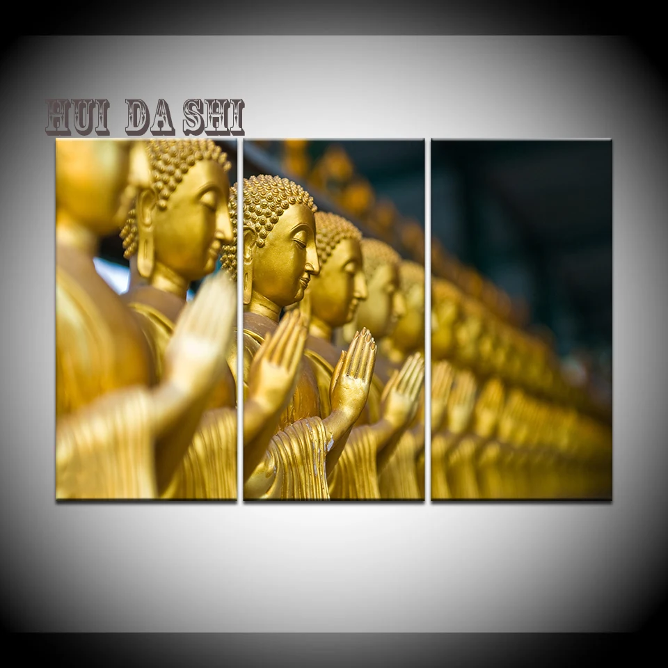 Painting Canvas Living Room Modern Home Decor Poster Modular 5 Panel Buddha Statue Face HD Printed Wall Art Framework Picture | Дом и сад