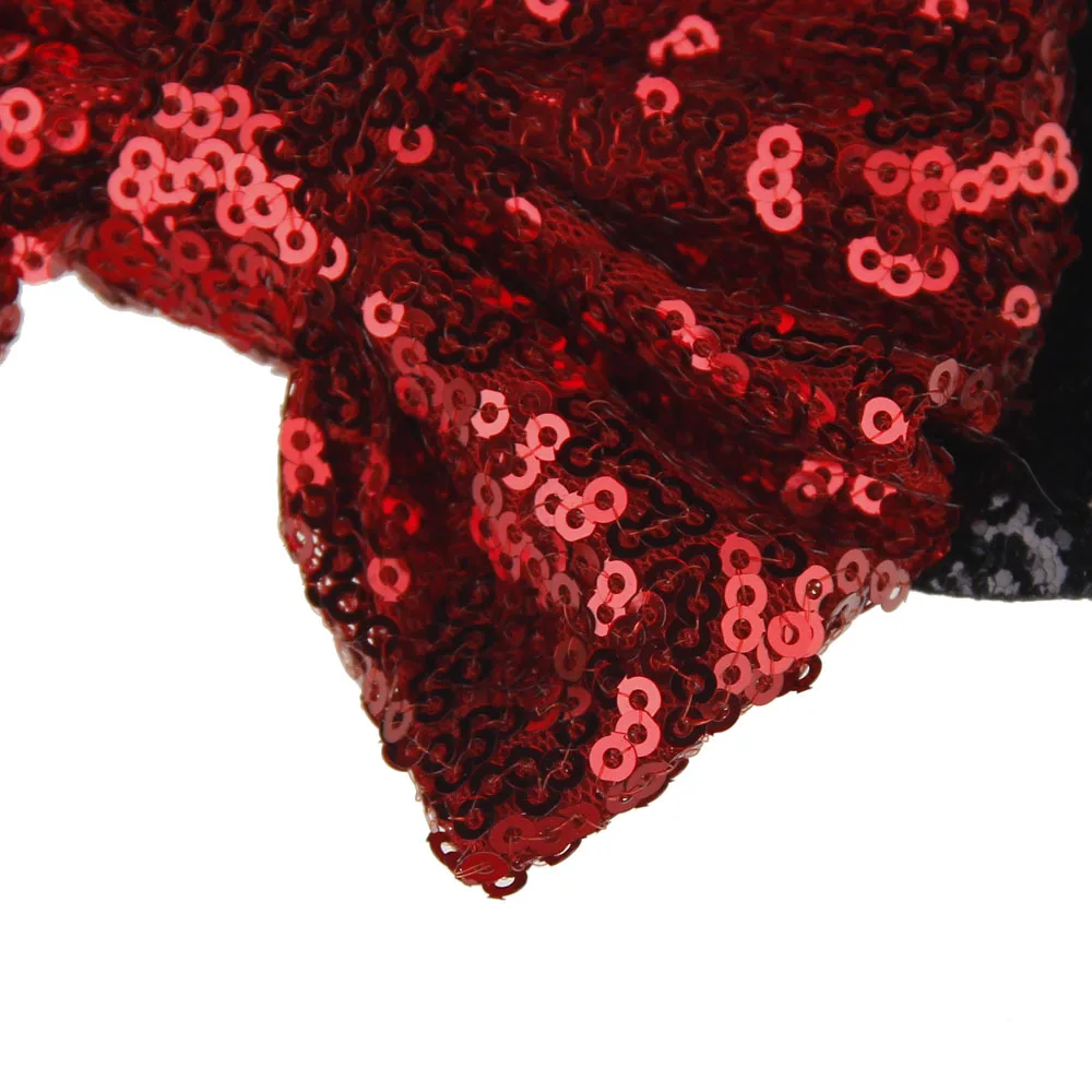 

YUZEHD 10PCS Cute Kids Sequin Bowknot Bows Mouse Ear Style Hair Band Nylon Headband For Newborn Girls
