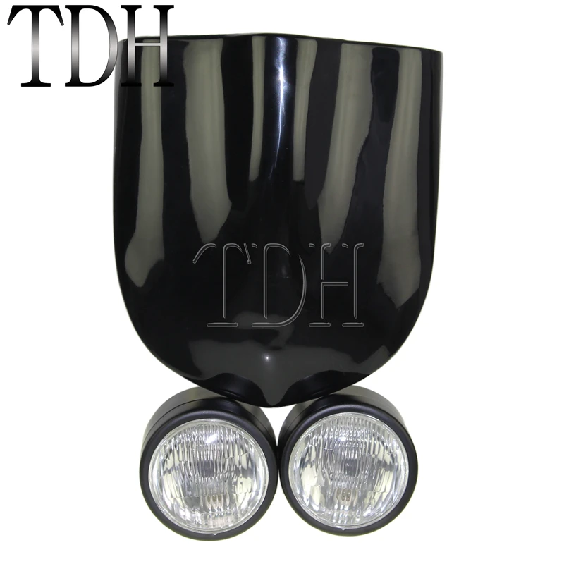 Черный H4 12v 35w Dominator мотоцикл двойная фара подвесной светильник в стиле ретро с