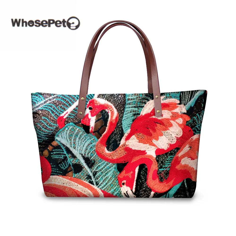 WHOSEPET сумка &quotфламинго&quot женская большая летние пляжные сумки для портативной