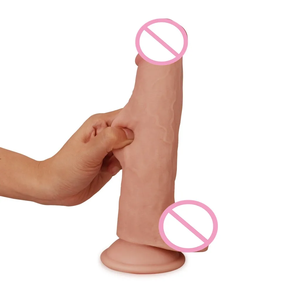 Lovetoy 7 5 дюйм(ов) раздвижная кожа двойной слой Экстремальный реалистичный TPE дилдо