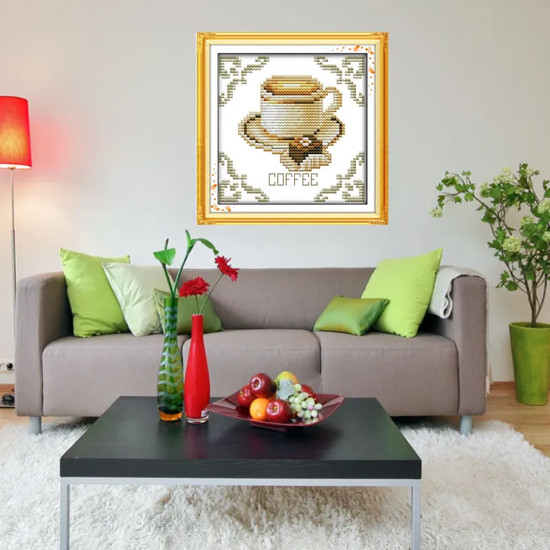 Кофейные и десертные китайские счетные схемы для вышивки крестом наборы
