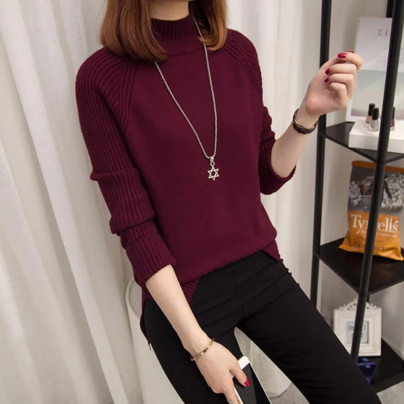 Осень 2017 г. Вязание пуловер и свитер для Для женщин длинный рукав теплый трикотаж