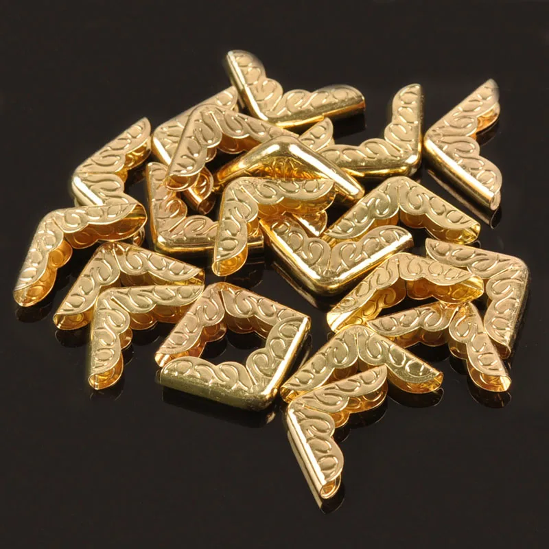 Золотые металлические углы с цветочным принтом для книг альбомов меню папок