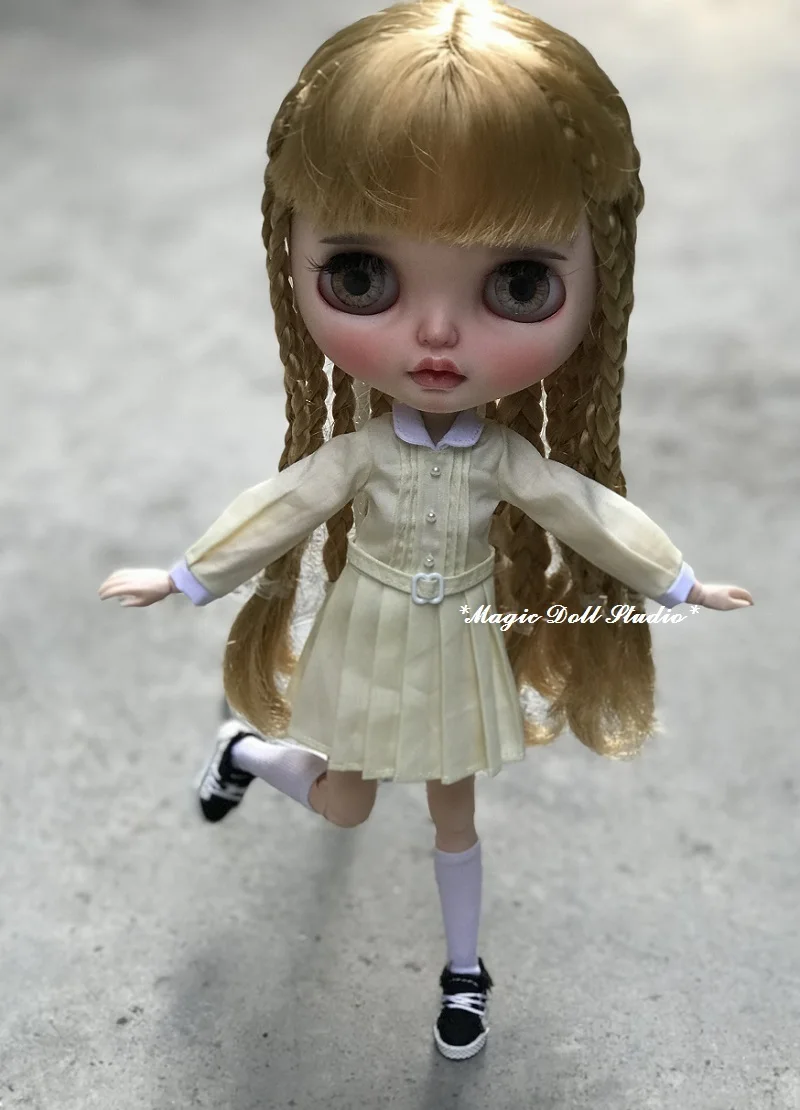 [MG670] Новинка; ; платье для куклы;# плиссированное платье с длинными рукавами; подходит для blyth ob24 licca azone; розничная