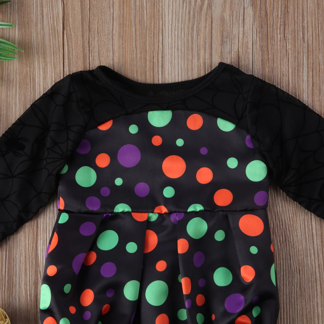

Newborn Baby Girl Polka Dot Hollow Out Bodysuit Babies Tulle Long Sleeve Playsuit Outfit Set 0-18M Clothes