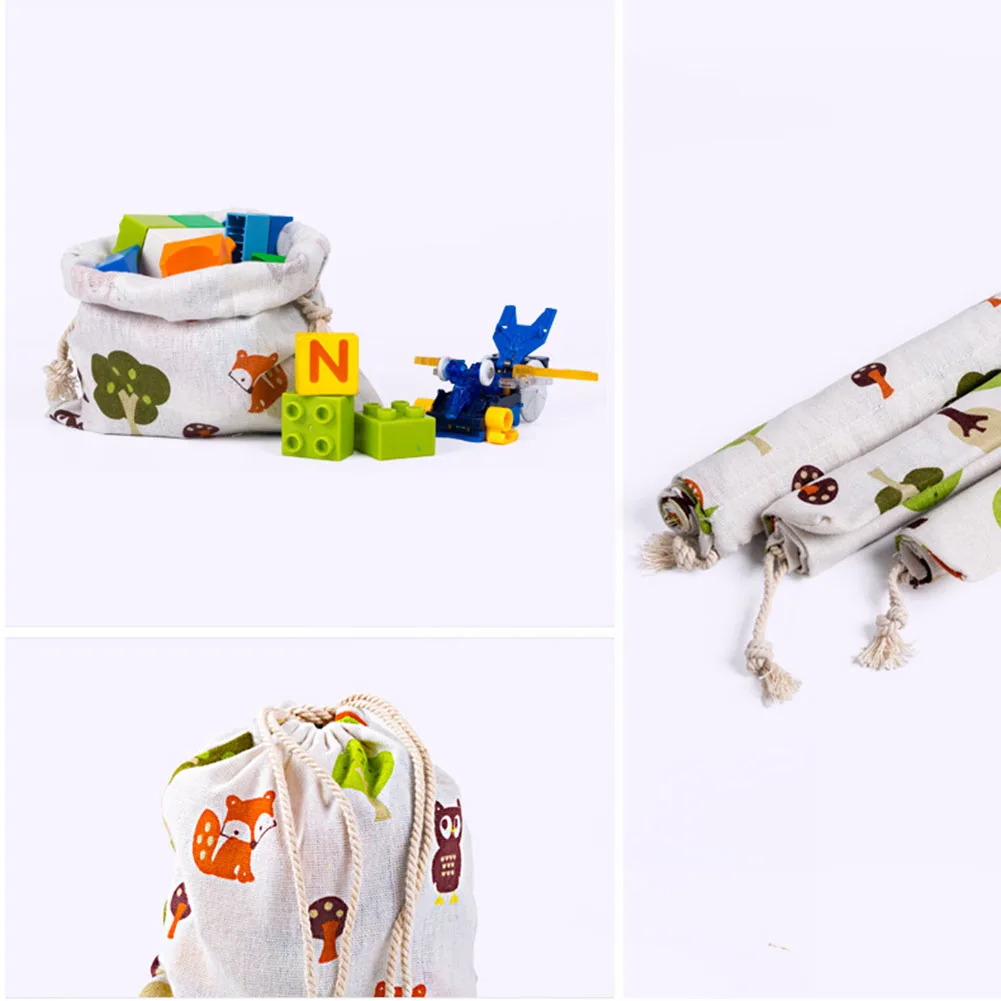 Цветочный принт подарочные сумки Мешочки хлопок лен мешки для конфет Свадебный с