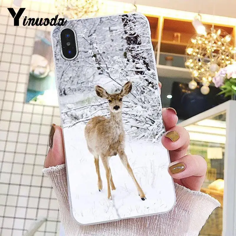 Yinuoda Снежный Олень зимний лес Новинка чехол для телефона Fundas для iPhone X XS MAX 6 6S 7 7plus 8 8Plus 5 5S XR 10 Чехол - Цвет: A7