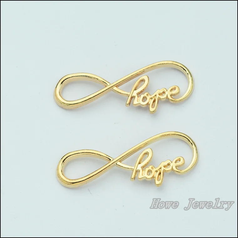 10 шт. покрытый золотом шампанского &quot8 слов надеюсь&quot Разъем Подвеска Шарм DIY