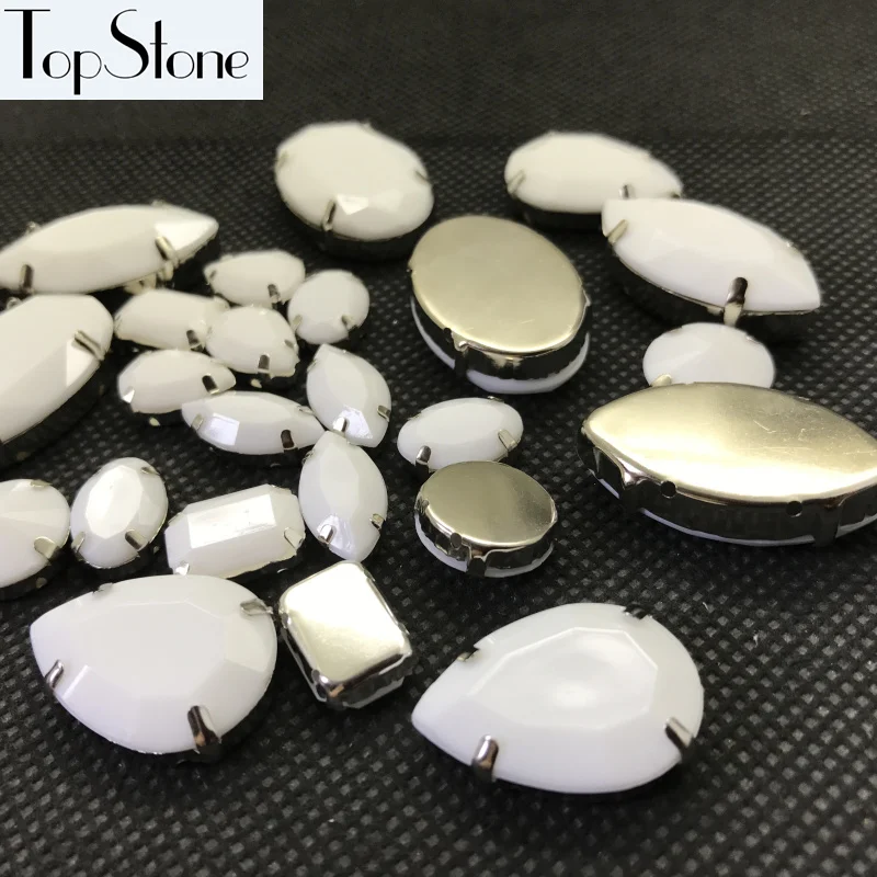 20 шт. Меловые белые акриловые Необычные камни с металлическими крапанами в форме