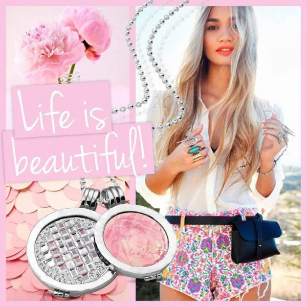 Подвеска в виде монет Vinnie 2 шт. 33 мм с кристаллом румбы и розовыми монетами 80 см