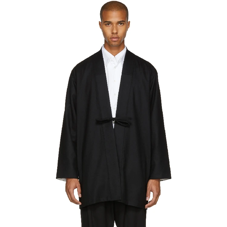 

XS-6XL 2019 новые мужские новые модные стилист волос модные walk-шоу с v-образным вырезом куртка кимоно пальто размера плюс костюмы