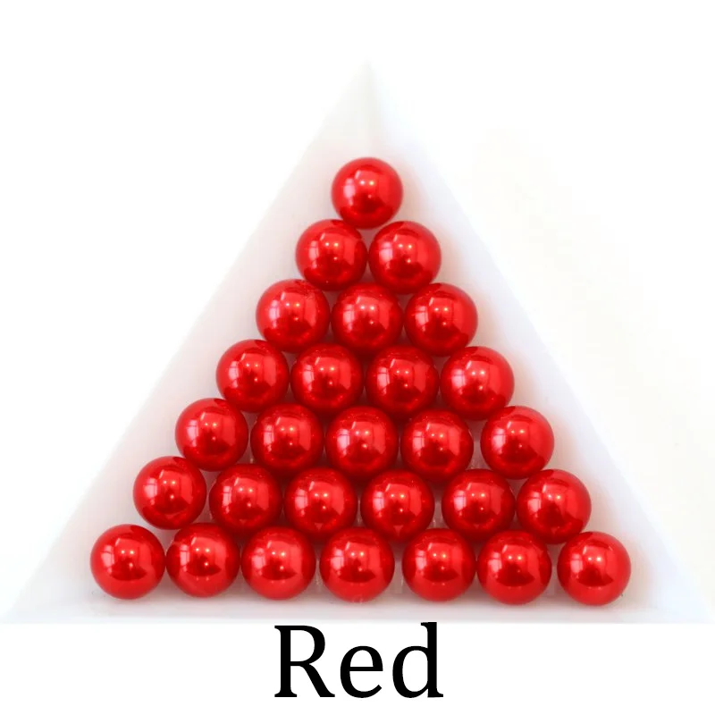 Red Черный, белый цвет круглый шарик 3/4/6/8/10/12 мм из пластика ABS, имитация жемчужные бусы без отверстия свободные бусины для изготовления ювелирных изделий DIY Аксессуары - Цвет: Red