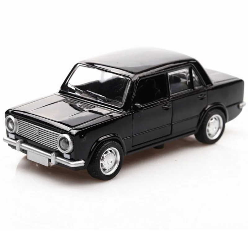HOMMAT 1/36 масштаб винтажная модель автомобиля Лада VAZ-2101 литая 1:36 литая игрушка машины модели автомобилей игрушки для детей Черная пятница - Цвет: Black