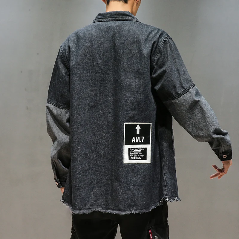 Veste джинсы Homme осень нового размера плюс джинсовые мужские куртки однобортные