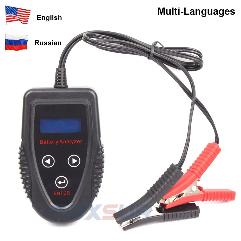 

FOXSUR FBT1201 Car Battery Tester Multi-language 12V CCA Battery System Detect Automotive Car Bad Cell Battery Diagnostic Tool