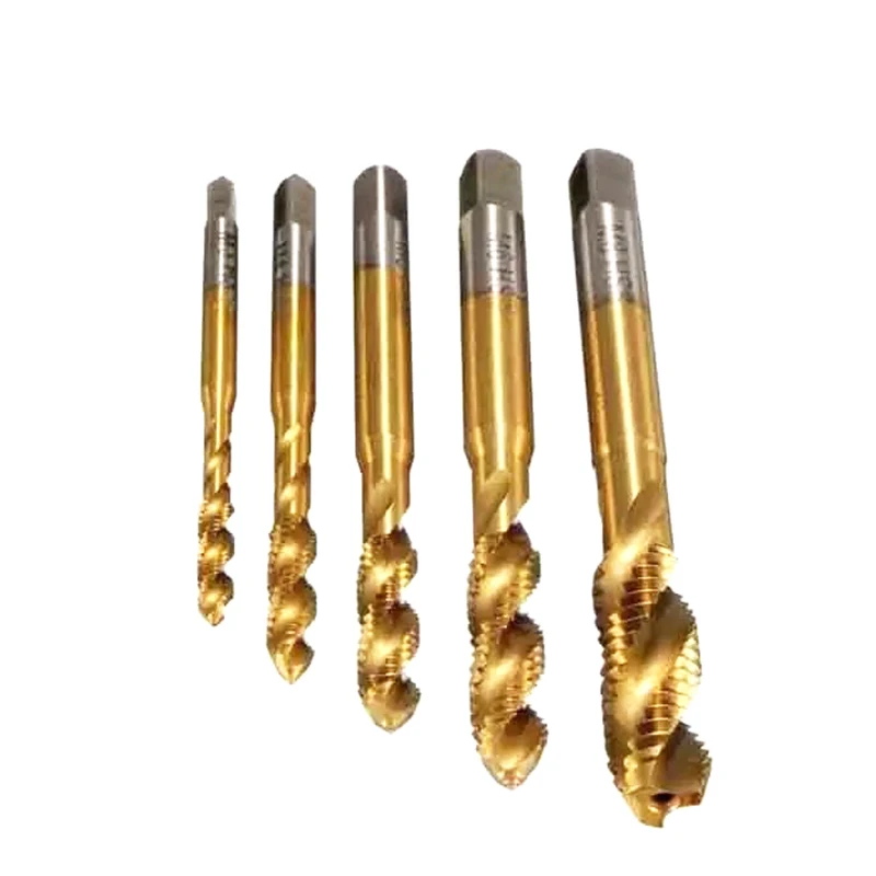 5 шт. M3 M8 набор спиральных ручных штепсельных вилок HSS титановая винтовая резьба