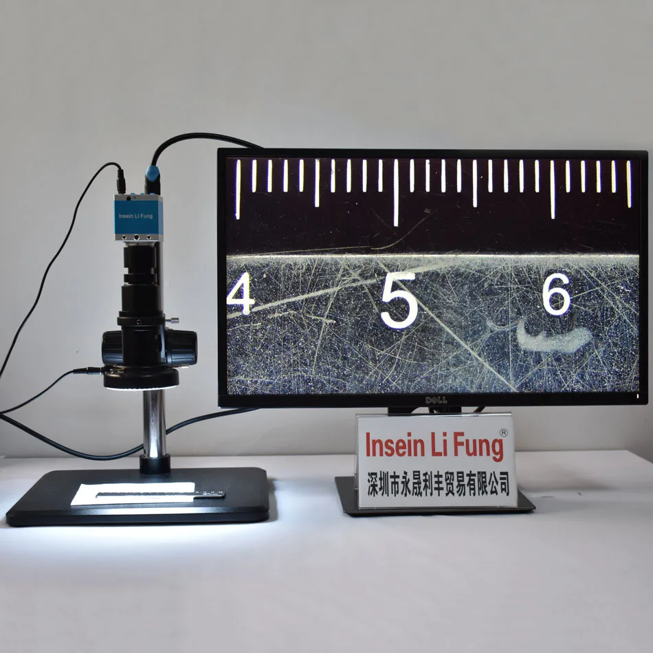 16MP 1080P HDMI USB Electronic Video Microscope Camera TF Card Storage+20X-180X Continuous Zoom C-Mount Lens+Bracket+LED Light |