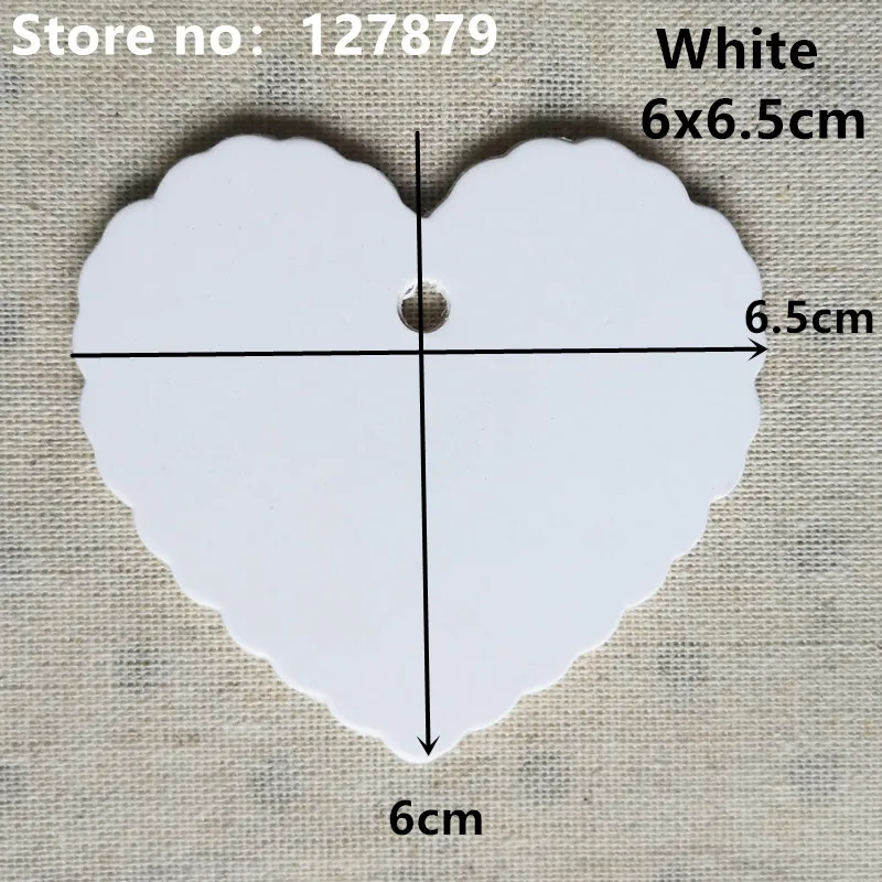 White 6x6.5cm 100 шт 2 размера ценник в форме сердца этикетки для одежды DIY ручной работы из крафт-бумаги открытки свадебные сувенирные бирки DIY бирки Вечерние - Цвет: White 6x6.5cm