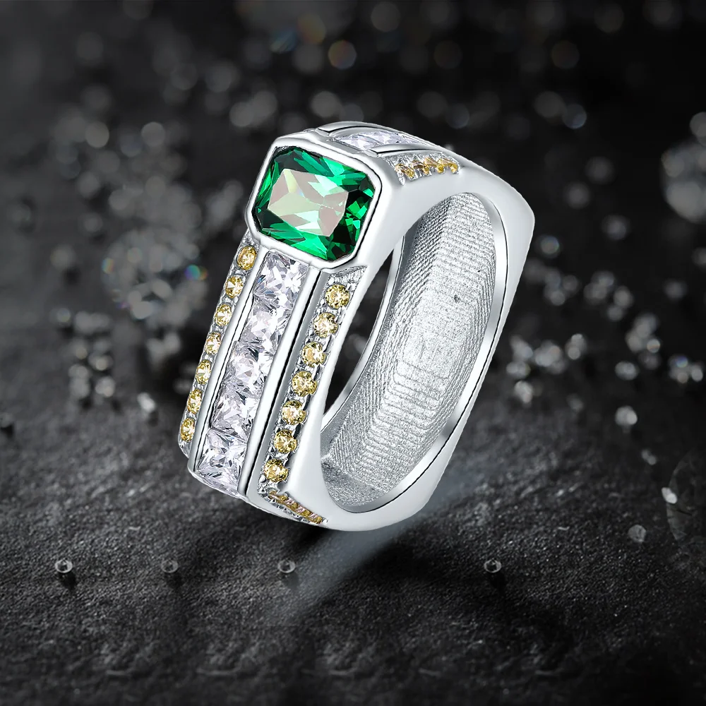 Мужское и женское кольцо из серебра 925 пробы с аметистом изумрудом|ring size|ring size 7fine