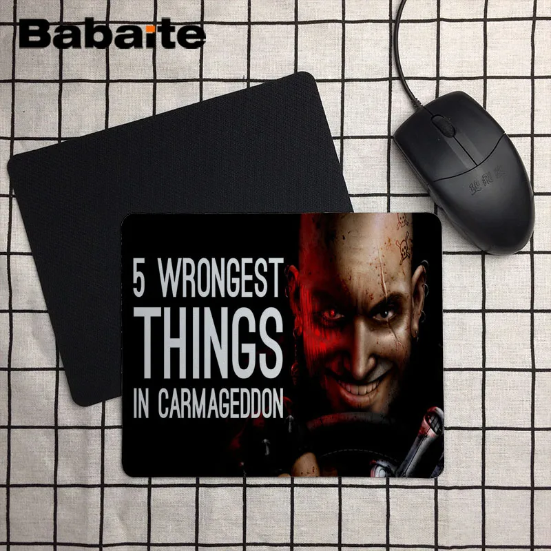Babaite дизайн печать нескользящая резиновая коврик для мыши Carmageddon резиновый