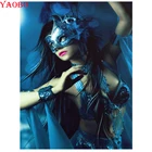 Алмазная живопись сделай сам, полная, квадратная, круглая вышивка, вышивка крестиком, маска, женщина, девушка, настенная наклейка, алмазная вышивка, мозаика, декор для вечеринки