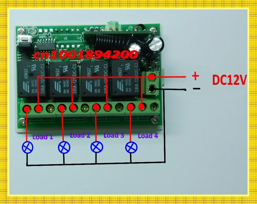 DC12V 4CH реле контактный пульт дистанционного управления Мини передатчик PCB 315 433 ASK