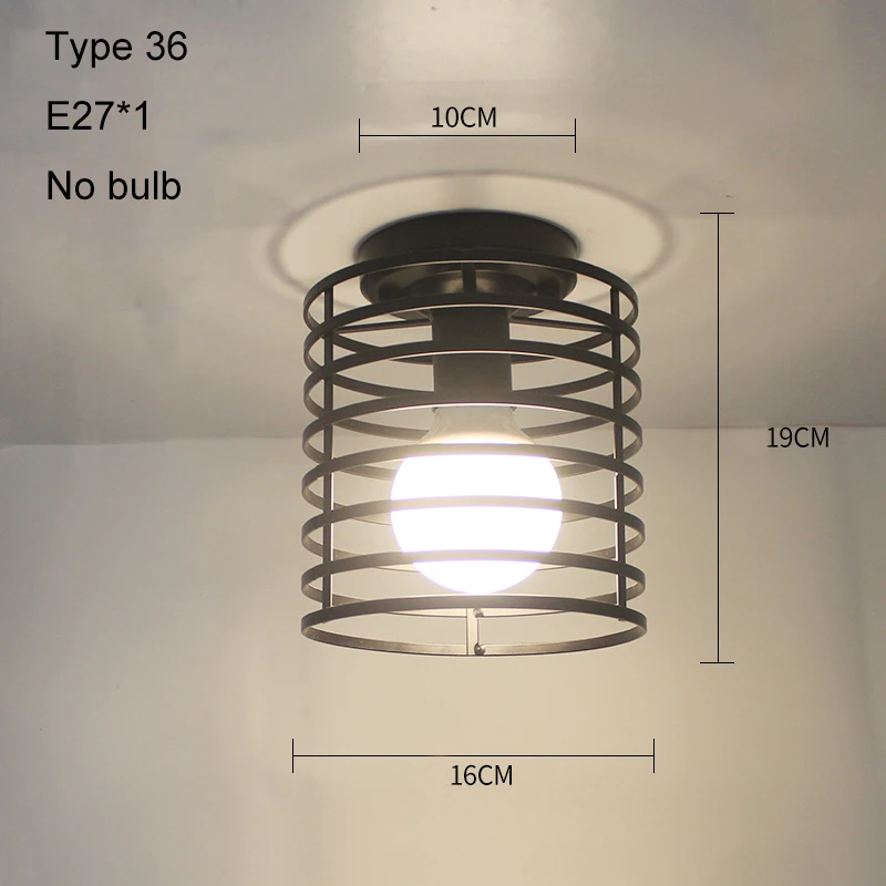 Type 36 no bulb Современный потолочный светильник, светодиодный потолочный светильник, винтажный плафон, клетка, плафонье, хрустальная лампа для столовой, кухни, Lampara Techo - Цвет корпуса: Type 36 no bulb
