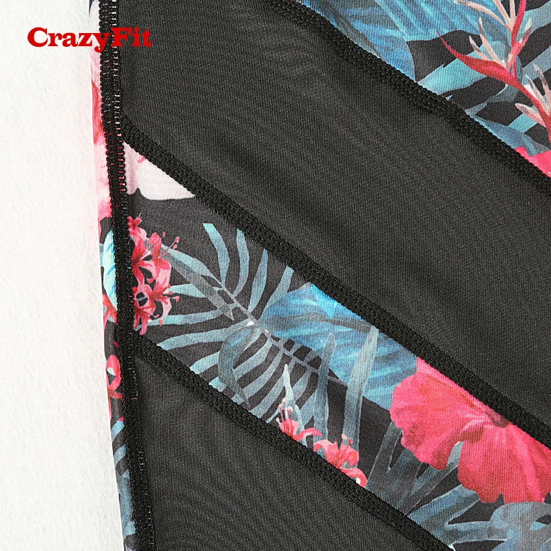 CrazyFit спортивный костюм с цветочным принтом для женщин спортивные костюмы из 2 предметов без рукавов, Одежда Для Бега Спортзала фитнеса, одежда для йоги