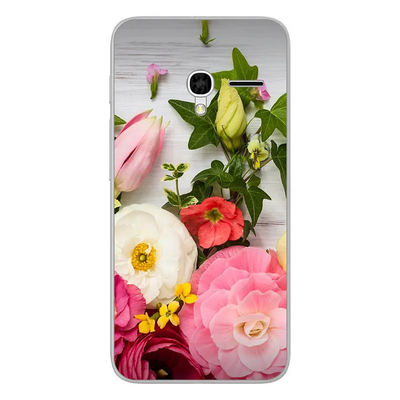 M100 Мягкий с рисунком из ТПУ чехол для Alcatel One Touch Pixi 3 4,5 4G версия 5017D 5019D 5019 чехол для телефона s задняя крышка цветок - Цвет: M100