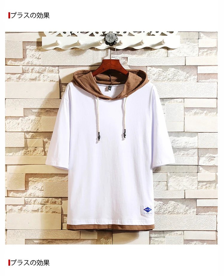 Classic Men's Clothing Tops& Tees T-Shirts Plus Asian Sizes M-4XL 5XL Summer Short Sleeves Brand With Hooded Tshirt